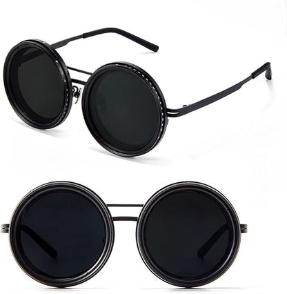 Adjustable Sunglasses Fishing Eyewear For Home Adjustable Brightness Outdoor 1-9 Gears Adjustable Travelling Style Sporting Goods Goggles Rounded Polarized Glasses