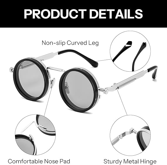 Adjustable Sunglasses Fishing Eyewear For Home Adjustable Brightness Outdoor 1-9 Gears Adjustable Travelling Style Sporting Goods Goggles Rounded Polarized Glasses