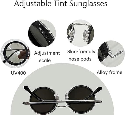 Adjustable Sunglasses Fishing Eyewear For Home Adjustable Brightness Outdoor 1-9 Gears Adjustable Travelling Style Sporting Goods Goggles Rounded Polarized Glasses