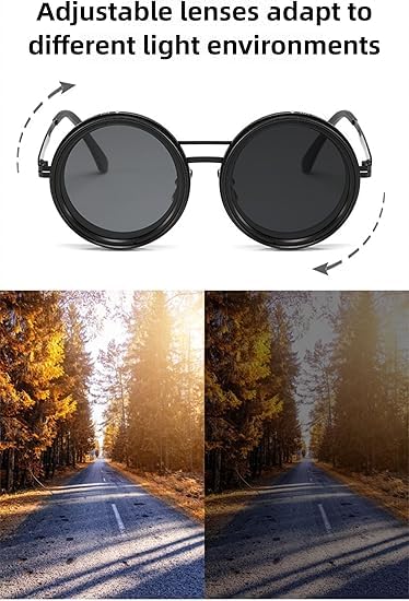 Adjustable Sunglasses Fishing Eyewear For Home Adjustable Brightness Outdoor 1-9 Gears Adjustable Travelling Style Sporting Goods Goggles Rounded Polarized Glasses